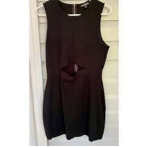 Black Tank Dress w/ Cut Out and Asymmetric Details